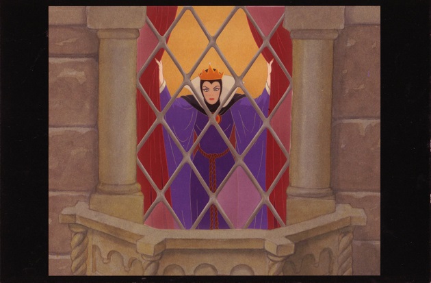 postcard toon Disney Evil Queen at window