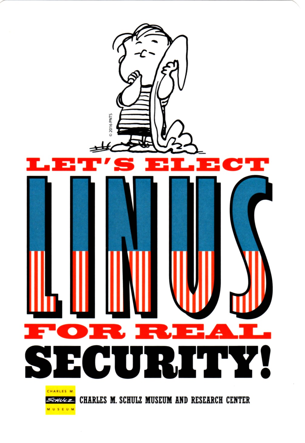 postcard toon Peanuts Vote Linus