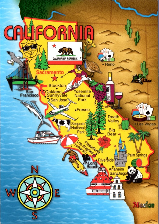 California Map w cow panda Reno LV