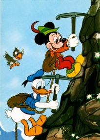 Disney Mickey Donald rock climbing