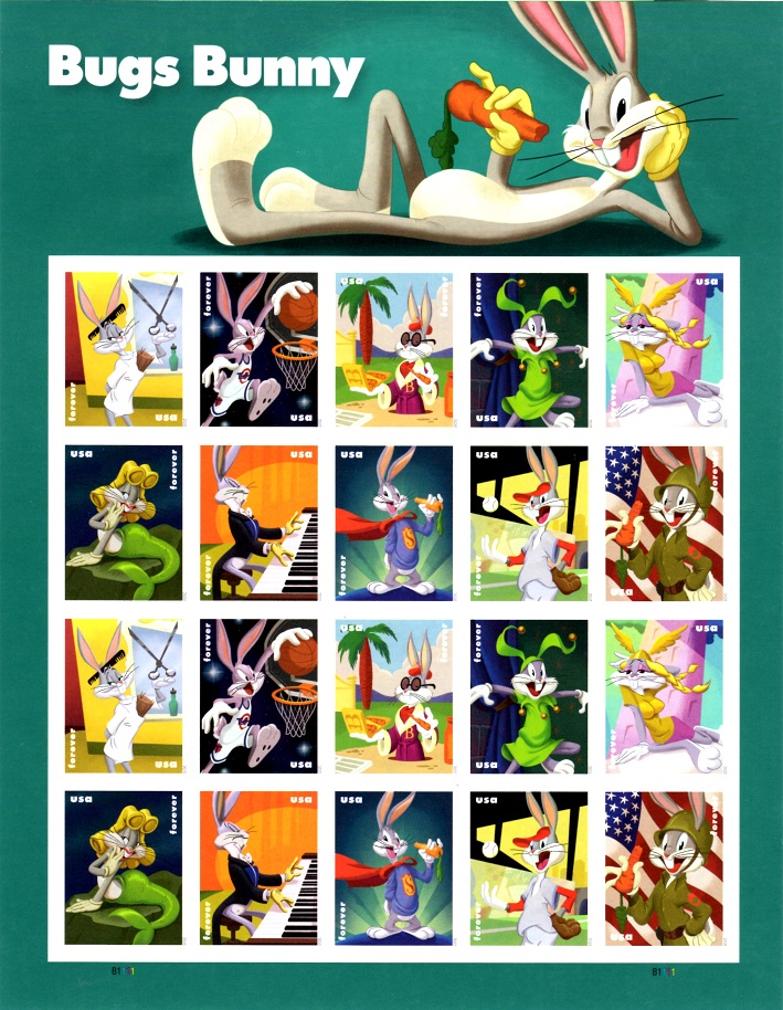 Bugs Bunny Stamps sheet